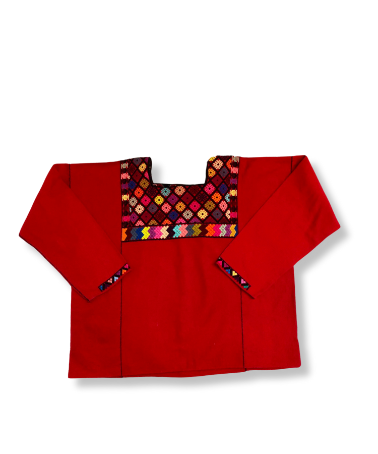 Huipil Unisex Artesanal Chiapaneco de Algodón - Telar de Cintura Único