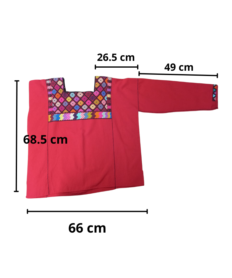 Huipil Unisex Artesanal Chiapaneco de Algodón - Telar de Cintura Único