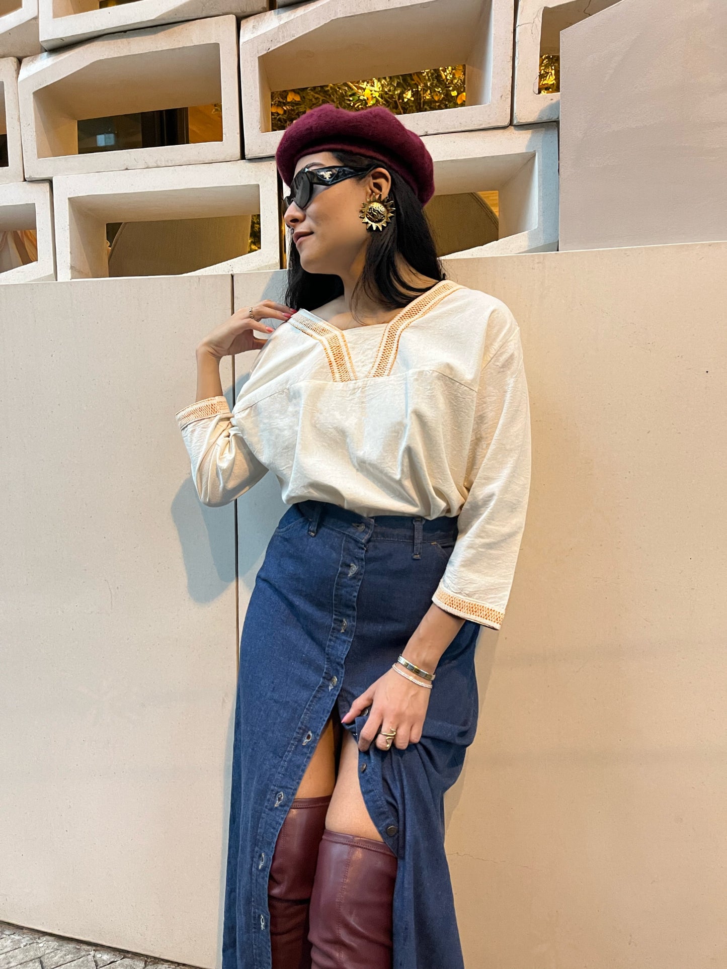 Blusa Manga 3/4 con Aplicación