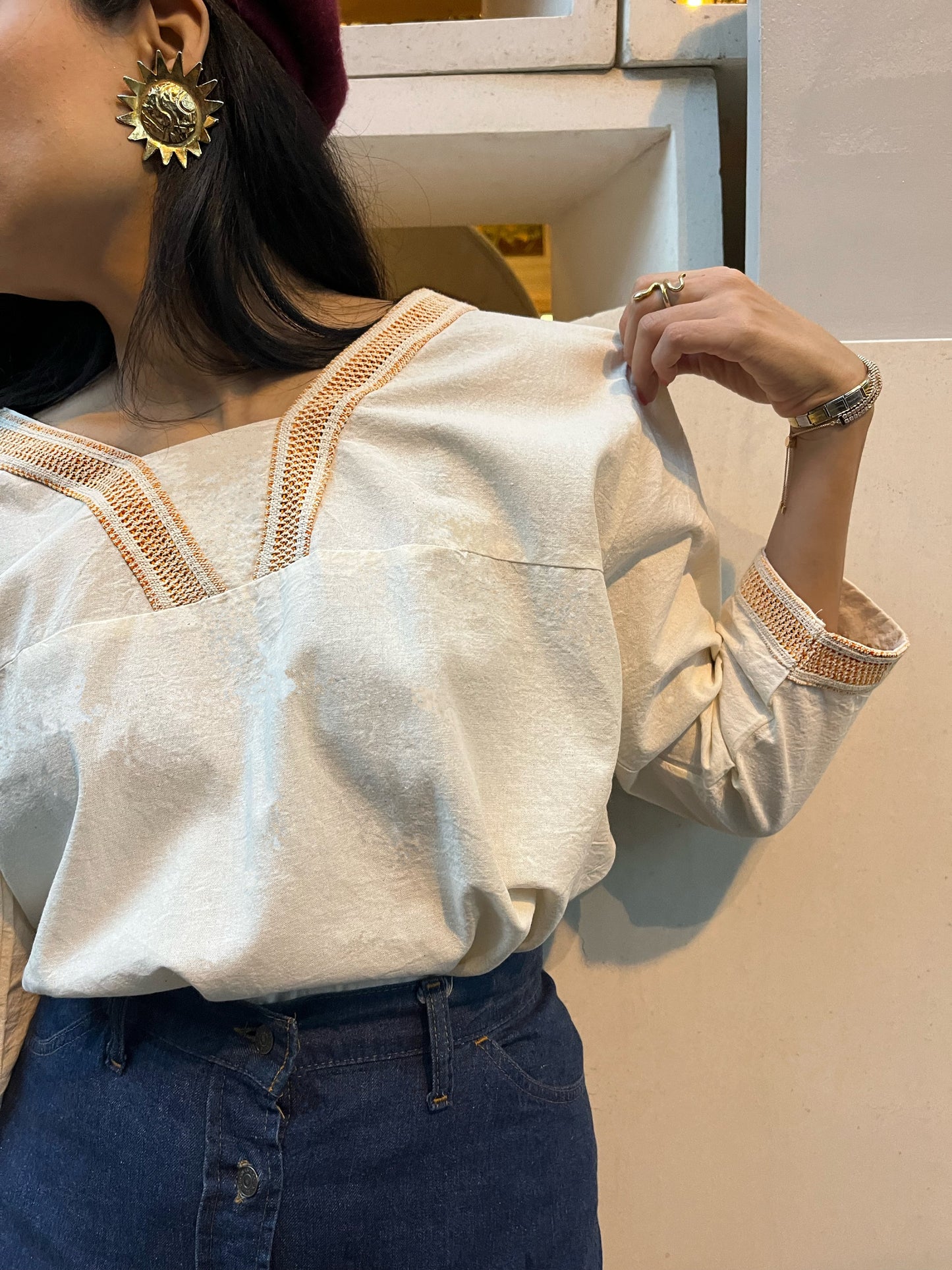 Blusa Manga 3/4 con Aplicación