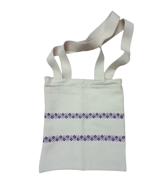 Bolsa telar y bordado Mazahua