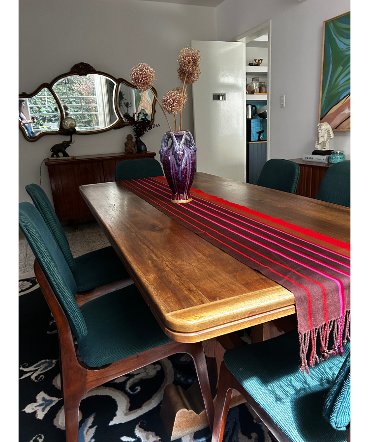 >>Camino de mesa Naranja y Marrón de algodón