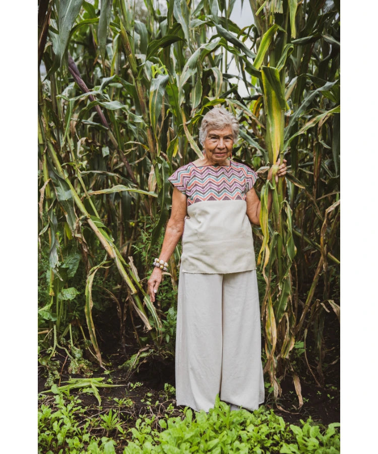 >>Huipil manga corta